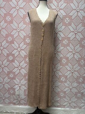 Vintage INMELONE Ribbed Longline Sweater Vest Sz S-Lg